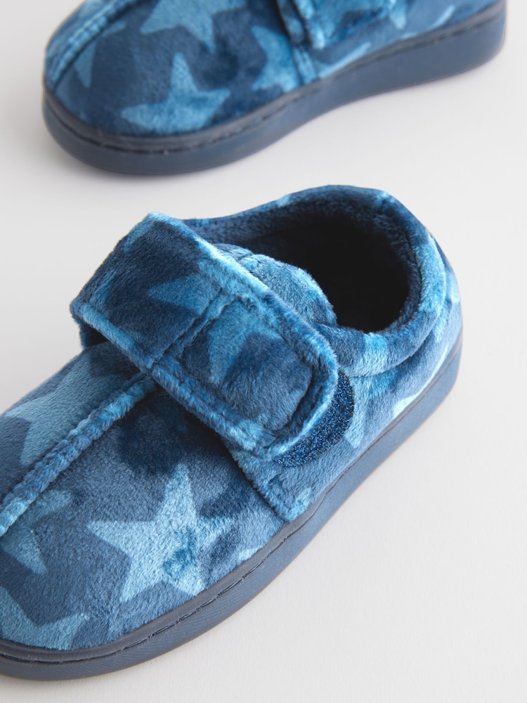 Marineblau - Hausschuhe mit Cupsole und Klettverschluss - Bild 1 von 5 Marineblau - Hausschuhe mit Cupsole und Klettverschluss - Bild 1 von 5