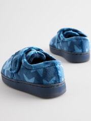 Marineblau - Hausschuhe mit Cupsole und Klettverschluss - Bild 3 von 5