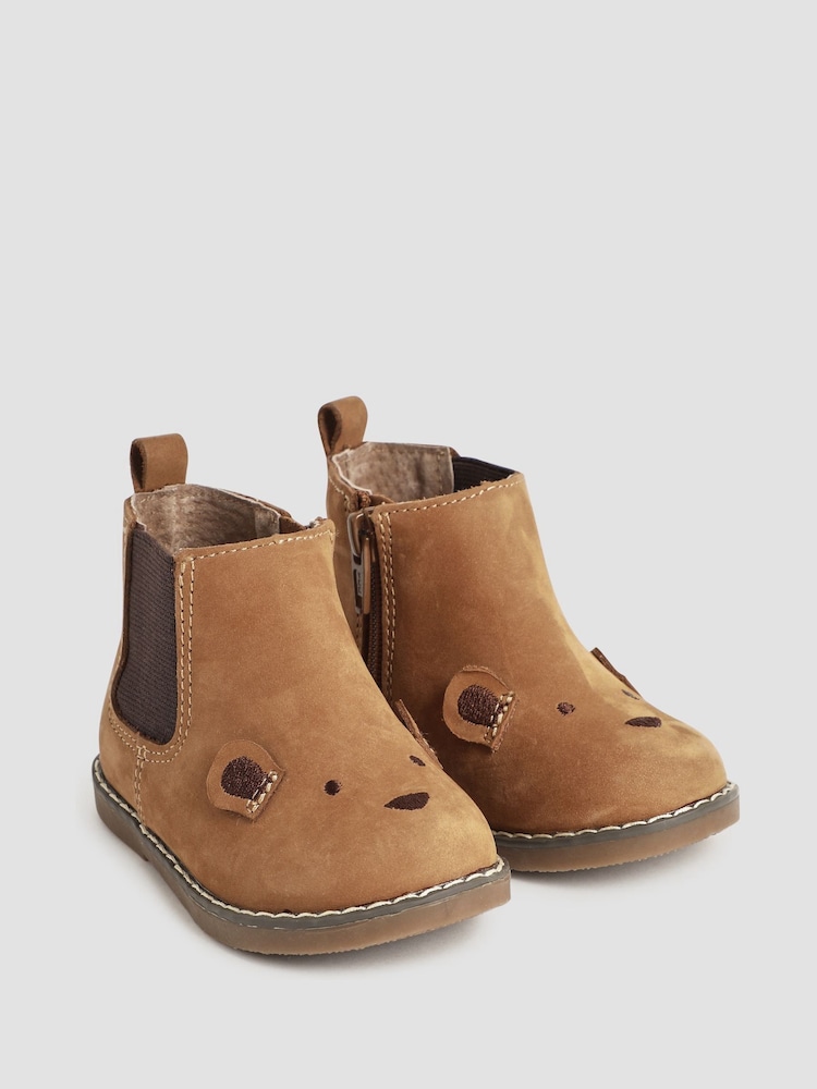 JoJo Maman Bébé Brown Bear Leather Boots - Image 1 of 4