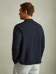 Reiss Navy Forester Knitted Button-Through Jacket - Image 4 of 5
