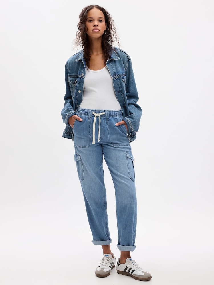 Gap Blue Mid Rise Pull On Easy Jeans - Image 1 of 6