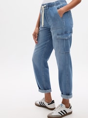 Gap Blue Mid Rise Pull On Easy Jeans - Image 3 of 6