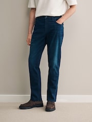 Blue Dark Slim Fit Signature Jeans With Cashmere - Image 1 of 6