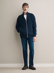 Blue Dark Slim Fit Signature Jeans With Cashmere - Image 2 of 6