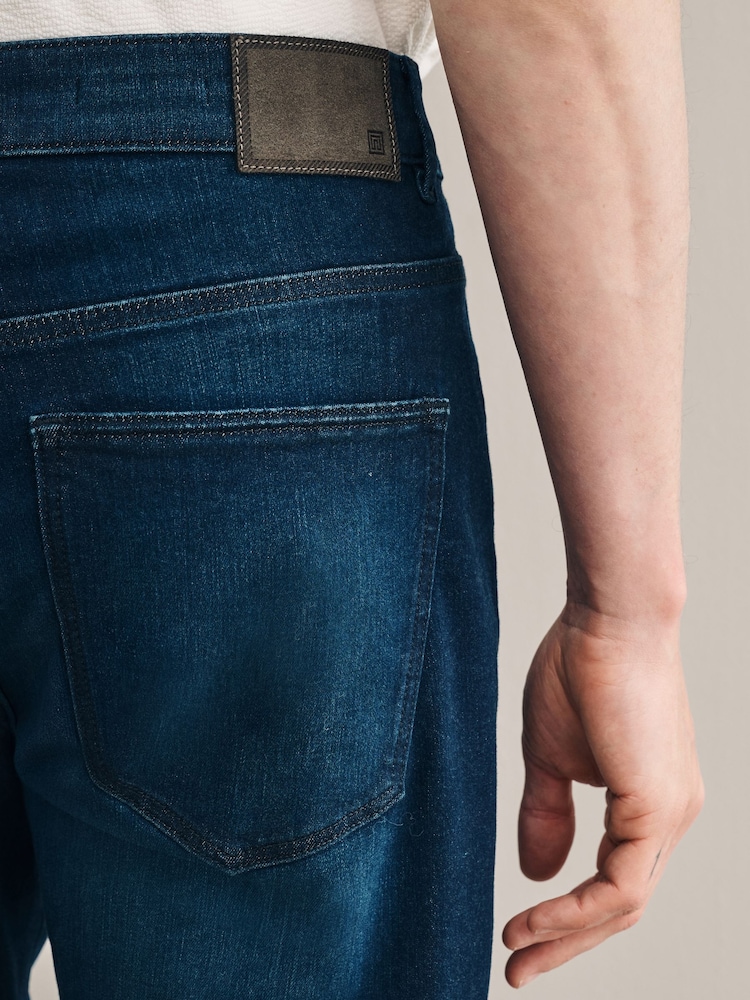 Blue Dark Slim Fit Signature Jeans With Cashmere - Image 6 of 6
