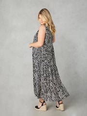 Live Unlimited Black Curve Spot Print Ruffle Maxi Dress - Image 3 of 6