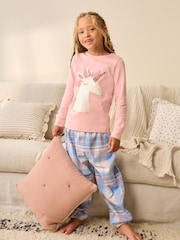 Pink Woven Bottom Pyjamas 1 Pack (3-16yrs) - Image 3 of 7