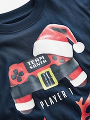 Navy Blue Game Controller Short Sleeve Christmas 100% Cotton T-Shirt (3-16yrs) - Image 3 of 4