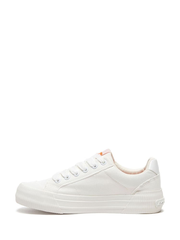 Rocket Dog Cheery Canvas Cotton White Trainers - Image 3 of 5