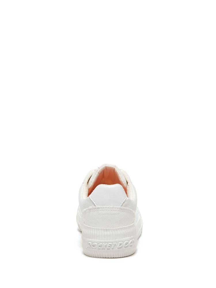 Rocket Dog Cheery Canvas Cotton White Trainers - Image 5 of 5