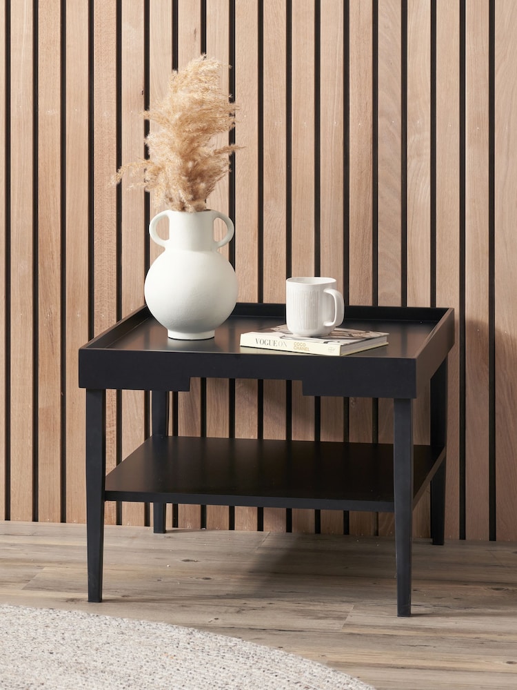 Pacific Black Marnie Wood Coffee Table with Shelf - Image 1 of 6