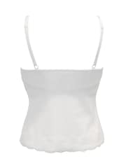 Pour Moi White Cotton Lace Trim Hidden Underwired Bra Cami Top - Image 7 of 7
