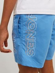 JACK & JONES JUNIOR Blue Side Logo Swim Shorts - Image 4 of 8