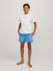 JACK & JONES JUNIOR Blue Side Logo Swim Shorts - Image 5 of 8