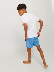 JACK & JONES JUNIOR Blue Side Logo Swim Shorts - Image 6 of 8