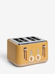 Ochre Yellow Bronx Wood Effect 4 Slice Toaster - Image 5 of 6