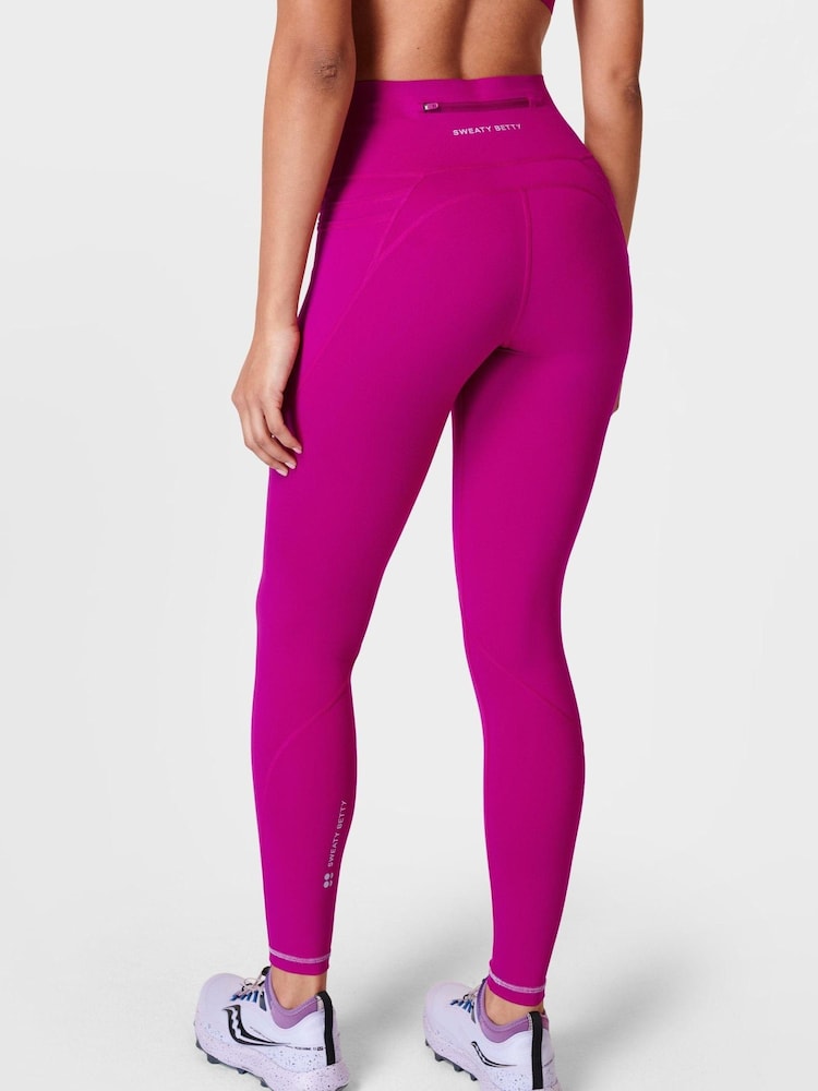 Sweaty Betty Magenta Fusion Purple Full Length Power Pro 7/8 Workout Leggings - Image 2 of 10