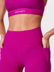 Sweaty Betty Magenta Fusion Purple Full Length Power Pro 7/8 Workout Leggings - Image 6 of 10