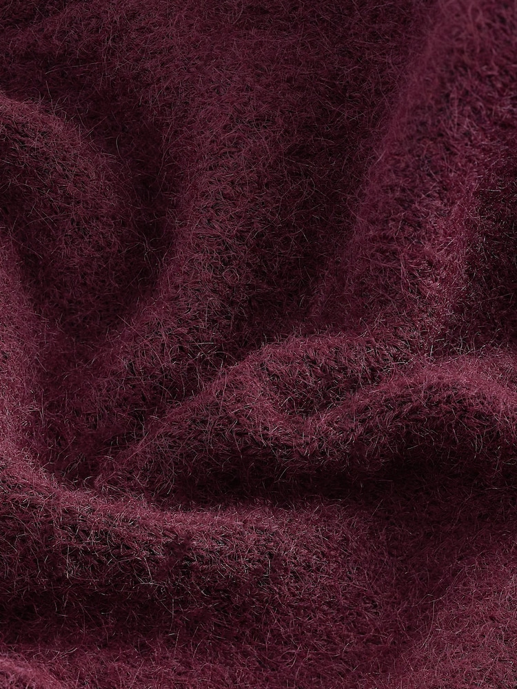 Rdeča jagodna - Sproščeno prileganje Oversized Longline Button Knitted pletena pletena jopa - Slika 20 iz 20