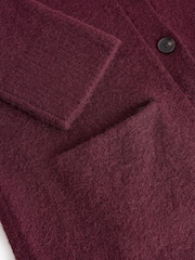 Rdeča jagodna - Sproščeno prileganje Oversized Longline Button Knitted pletena pletena jopa - Slika 17 iz 20