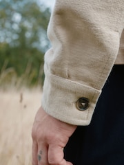 Natural Print Embroidered Shacket - Image 6 of 10