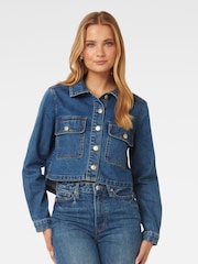 Forever New Blue Dana Denim Shacket - Image 1 of 5