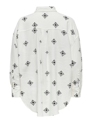 ONLY White Oversized Embroidered Print Shirt - Image 8 of 8