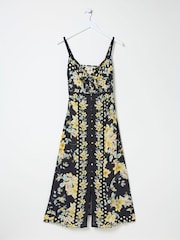 FatFace Phoebe Black Citrus Floral Midi Dress - Image 7 of 7