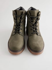 Khaki Green Standard/Wide Fit Forever Comfort® Lace-Up Collared Boots - Image 2 of 8