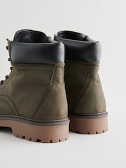Khaki Green Standard/Wide Fit Forever Comfort® Lace-Up Collared Boots - Image 4 of 8