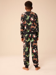 Black/Green Xmas Gamer Single Long Sleeve Pyjamas (6-16yrs) (6-16yrs) - Image 2 of 7