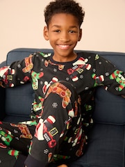 Black/Green Xmas Gamer Single Long Sleeve Pyjamas (6-16yrs) (6-16yrs) - Image 3 of 7