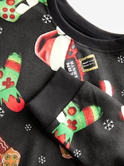 Black/Green Xmas Gamer Single Long Sleeve Pyjamas (6-16yrs) (6-16yrs) - Image 6 of 7
