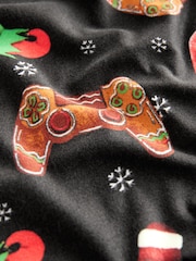 Black/Green Xmas Gamer Single Long Sleeve Pyjamas (6-16yrs) (6-16yrs) - Image 7 of 7