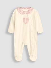 JoJo Maman Bébé White Velour All-In-One - Image 4 of 6