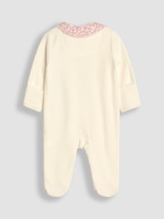 JoJo Maman Bébé White Velour All-In-One - Image 5 of 6