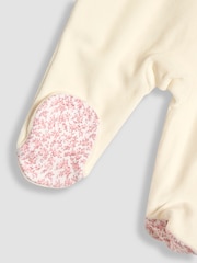 JoJo Maman Bébé White Heart Appliqué Velour All-In-One - Image 9 of 9