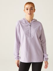 Regatta Purple Warriewood Half Zip Hooded Hoodie - Image 1 of 8