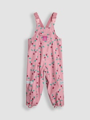 JoJo Maman Bébé Pink Cherry Print Waterproof Dungarees - Image 1 of 3