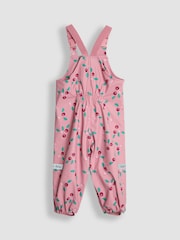 JoJo Maman Bébé Pink Cherry Print Waterproof Dungarees - Image 2 of 3