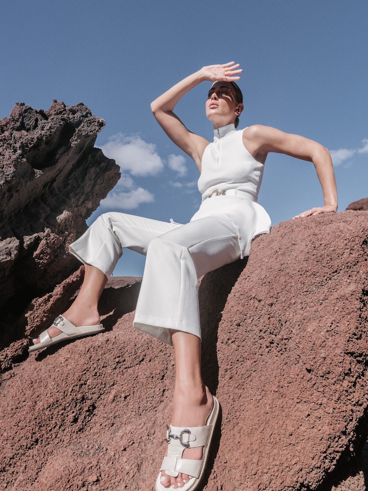 Moda in Pelle Olette Snaffle Trim H Band Footbed Sandals - Image 2 of 5 Moda in Pelle Olette Snaffle Trim H Band Footbed Sandals - Image 2 of 5