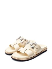 Moda in Pelle Olette Snaffle Trim H Band Footbed Sandals - Image 3 of 5