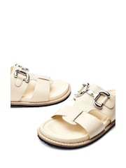 Moda in Pelle Olette Snaffle Trim H Band Footbed Sandals - Image 5 of 5