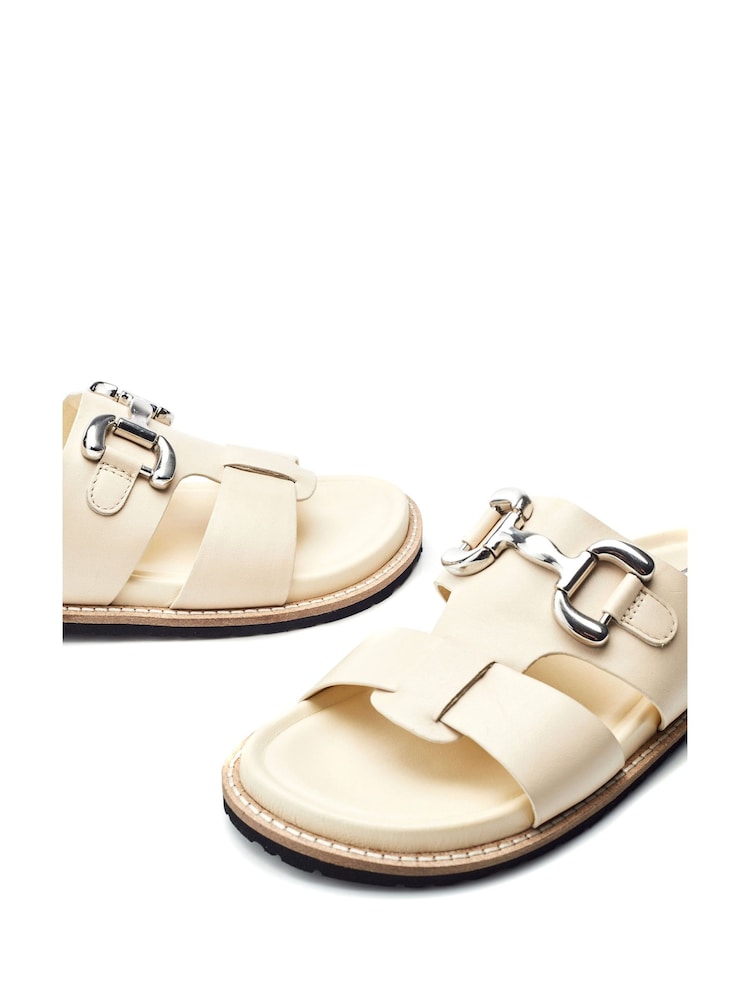 Moda in Pelle Olette Snaffle Trim H Band Footbed Sandals - Image 5 of 5