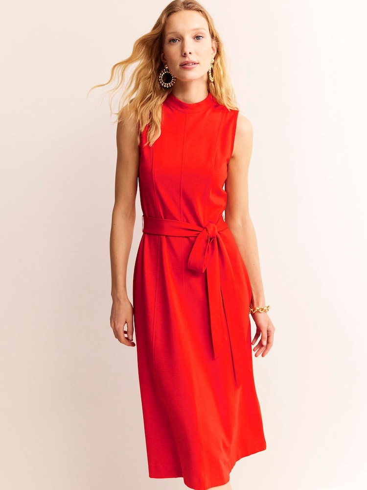 Boden Red Nicola High Neck Ponte Dress - Image 1 of 6