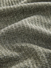 Green Waffle Textured Long Sleeve Grandad T-Shirt - Image 4 of 8