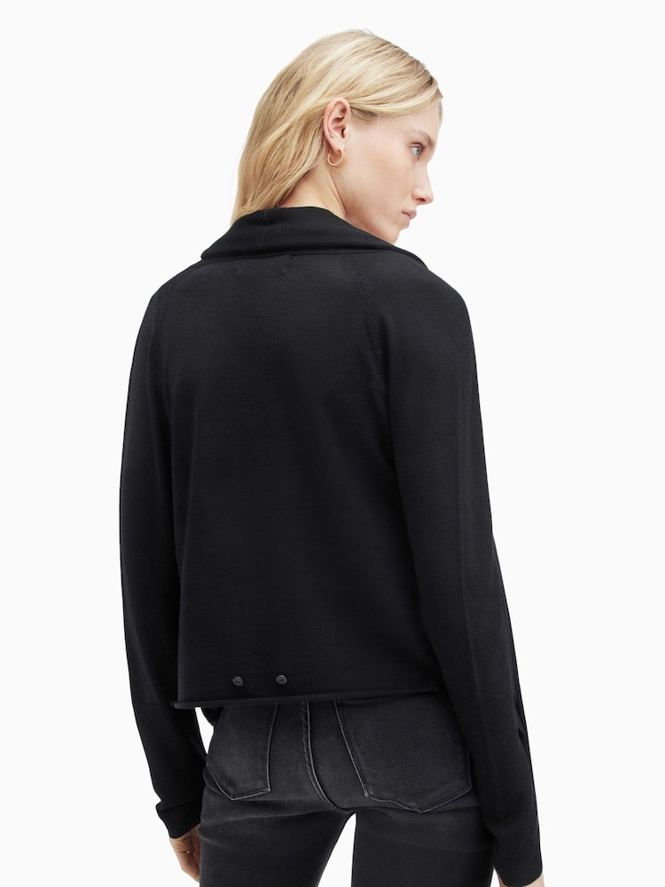 AllSaints Black Wasson Pirate Cardigan - Image 2 of 9