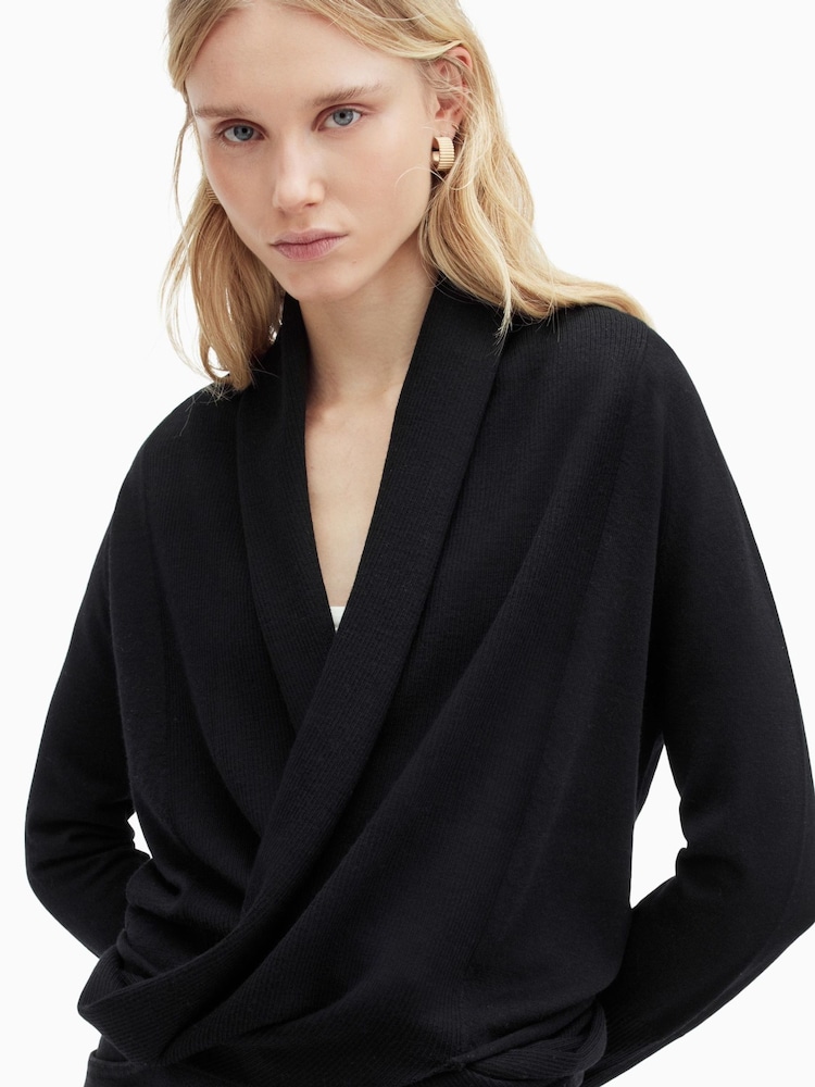 AllSaints Black Wasson Pirate Cardigan - Image 4 of 9