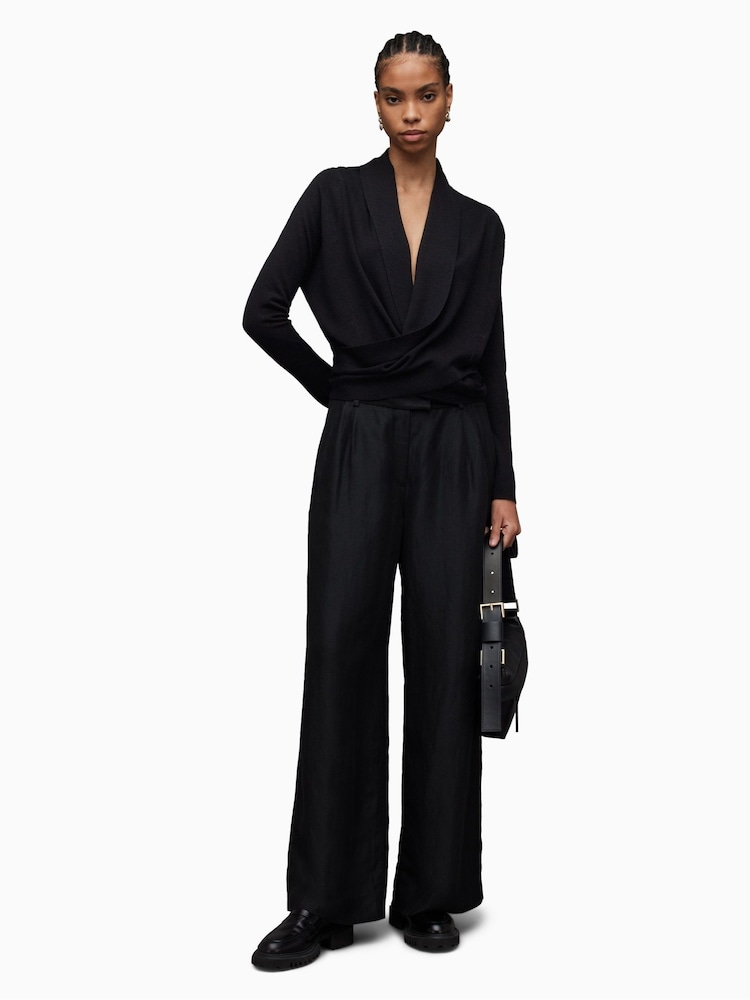 AllSaints Black Wasson Pirate Cardigan - Image 6 of 9