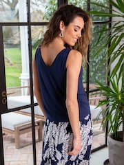 Темно-синий - Pour Moi Sophie Fuller Bust Stretch V-Neck Vest - Image 2 of 4